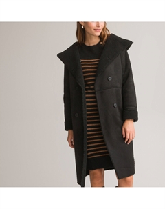 Пальто средней длины с застежкой на пуговицы зимняя модель черный Laredoute