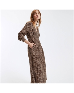 Платье-макси с V-образным вырезом и анималистичным принтом разноцветный Laredoute