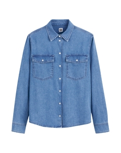 Рубашка из денима с длинными рукавами синий Laredoute