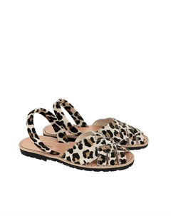Сандалии на плоской подошве с леопардовым принтом AVARCA COMPOSTELLE каштановый Laredoute