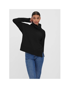 Пуловер с высоким воротником из тонкого трикотажа черный Laredoute