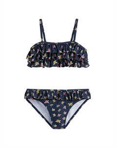 Купальник раздельный с цветочным принтом синий Laredoute