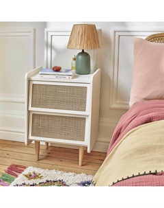 Прикроватная тумбочка из тростника с 2 ящиками Kaya белый La redoute interieurs