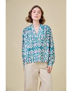 Блузка с принтом с длинными рукавами и V-образным вырезом зеленый See u soon