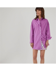 Рубашка оверсайз с длиной под тунику фиолетовый La redoute collections