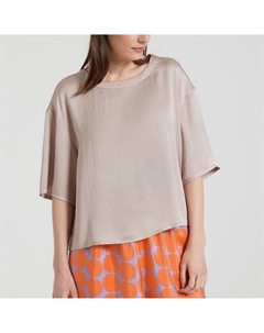 Топ с короткими рукавами и круглым вырезом WIDLAND бежевый Laredoute