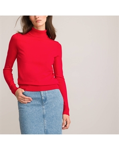 Базовый джемпер с высоким воротником с отворотом красный Laredoute