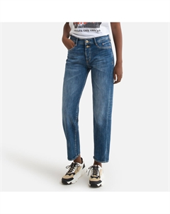 Джинсы прямые с завышенной талией синий Laredoute