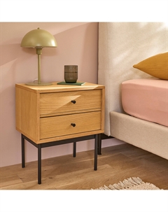 Прикроватная тумба с двумя ящиками Nyjo бежевый La redoute interieurs