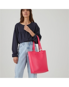 Сумка-шоппер с двойными ручками розовый Laredoute