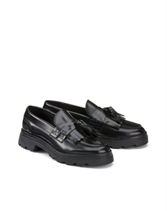 Мокасины из кожи изготовлены в Европе черный La redoute collections