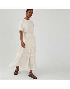 Юбка длинная из хлопка белый Laredoute