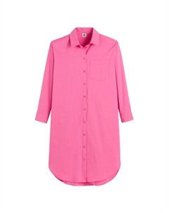 Платье-рубашка длинные рукава розовый Laredoute