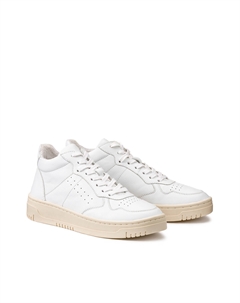Кроссовки кожаные на шнуровке белый Laredoute