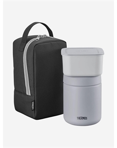 Термос JBY-801 BKGY, с пластиковым контейнером в чехле, 0.8л, Серый Thermos