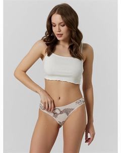 Трусы слипы женские кремовые с принтом Mark formelle