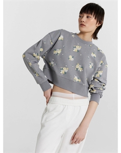 Свитшот женский серый с цветочным принтом Mark formelle