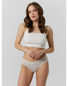 Трусы слипы женские серые с кружевом Mark formelle