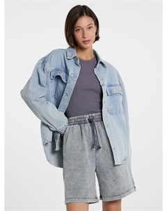 Шорты женские серые с обработкой эйсид Mark formelle