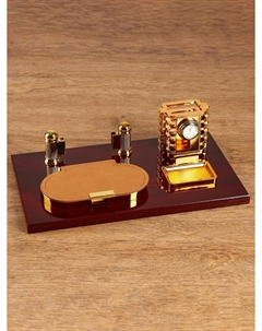 Набор настольный, органайзер 4 в 1 с визитницей, красное дерево Nobrand