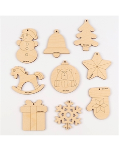 Заготовки для творчества. набор елочных подвесок для росписи Лесная мастерская