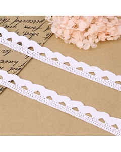 Кружево вязаное, 22 мм × 10 ± 1 м, цвет белый Арт узор