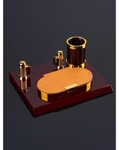 Набор настольный, органайзер 3 в 1 с визитницей, красное дерево Nobrand