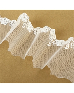 Кружево на сетке, 60 мм × 9 ± 0,5 м, цвет белый Арт узор