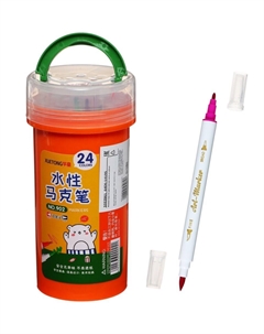 Фломастеры 24 цвета мягкая кисть в тубусе Nobrand