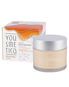 Осветляющий ночной крем для лица с витамином С и гиалуроновой кислотой 50 Yousmetica