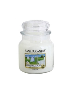 Свеча ароматическая Fragrant Candle Classic Medium Clean Cotton 411 Yankee candle