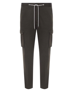 Брюки-карго из шерсти и хлопка Corneliani