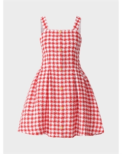 Платье в гусиную лапку, красное Balmain