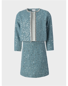 Комплект: пиджак и юбка, голубой с пайетками Eirene
