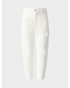 Брюки белого цвета с карманами карго Eleventy