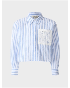 Рубашка в полоску с кружевным карманом Twinset