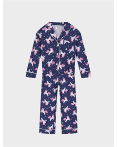 Синяя пижама со сплошным принтом "единороги" Dan maralex