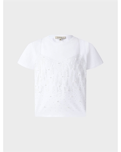 Футболка с имитацией топа из страз Twinset