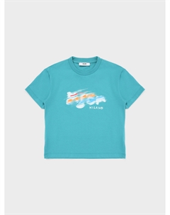 Футболка с разноцветным лого Msgm