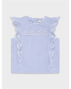 Блуза в бело-голубую полоску Chloe