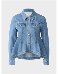 Джинсовая рубашка с расклешенным подолом Elisabetta franchi