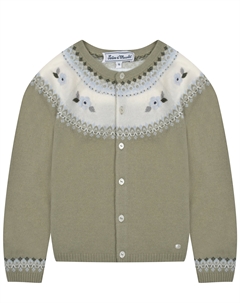 Вязаная кофта с цветочной вышивкой Tartine et chocolat