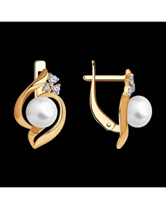 Серьги из золота с жемчугом и фианитами Sokolov