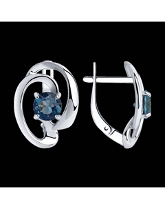 Серьги из серебра с лондон топазами Sokolov