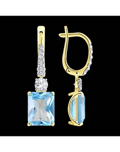 Серьги из желтого золота с топазами и фианитами Sokolov