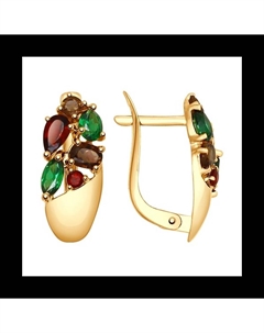 Серьги из золота с полудрагоценными вставками Sokolov