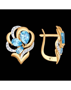 Серьги из золота с топазами и фианитами Sokolov