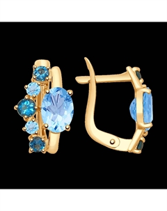 Серьги из золота с голубыми и синими топазами Sokolov