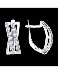 Серьги из серебра с фианитами Sokolov