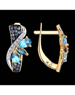 Серьги из золота с топазами и фианитами Sokolov